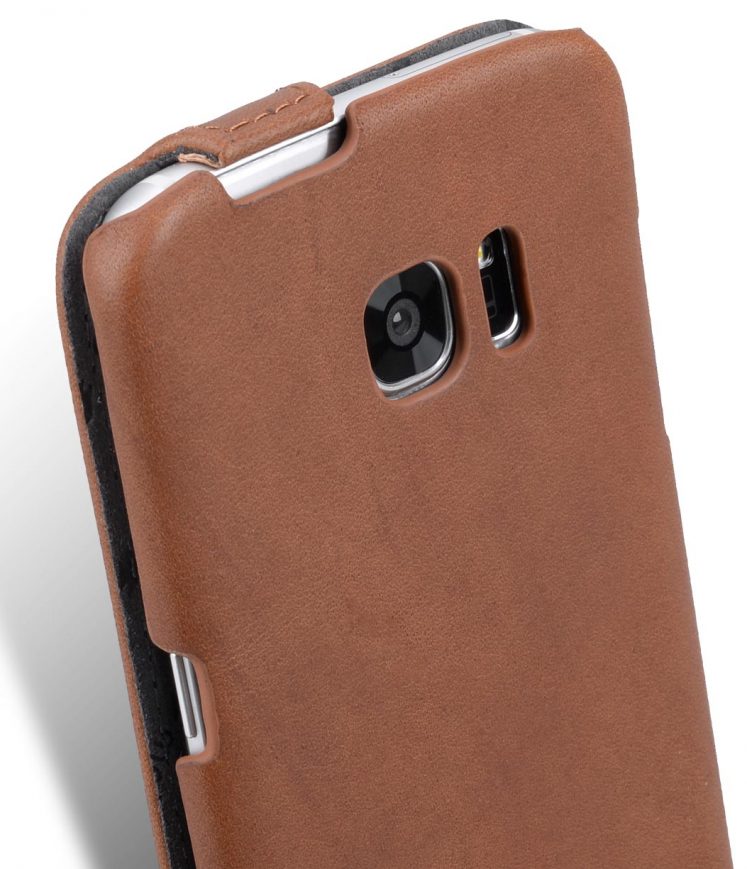 Melkco Premium Genuine Leather Case For Samsung Galaxy S7 Edge - Jacka Type (Classic Vintage Brown)