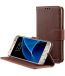 Melkco Mini PU Leather Case For Samsung Galaxy S7 - Wallet Book Type With Stand Function (Classic Vintage Brown PU)