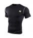 Men's Stretch Short-Sleeve Round Neck Sports T-Shirts - Size M - ( Black )