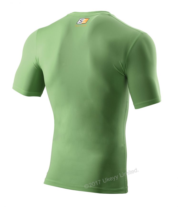 Men's Stretch Short-Sleeve Round Neck Sports T-Shirts - Size S - ( Green )