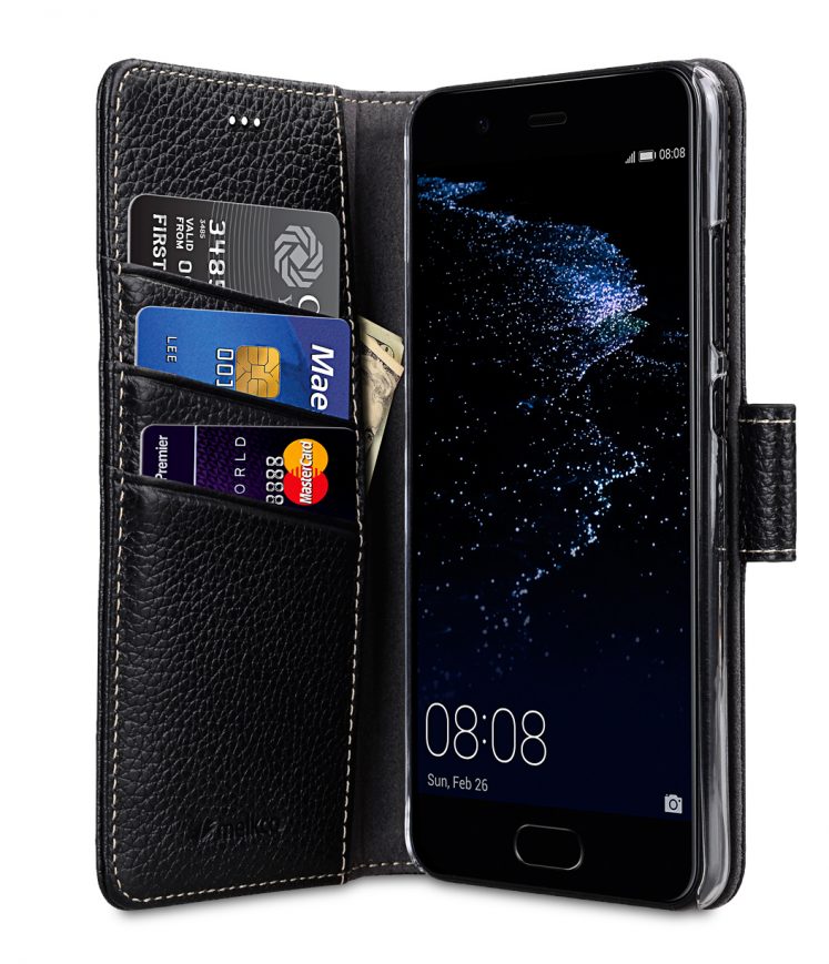 Melkco Premium Leather Case for Huawei P10 - Wallet Book Clear Type Stand ( Black LC )