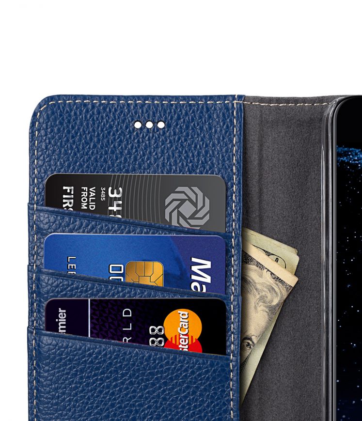Melkco Premium Leather Case for Huawei P10 - Wallet Book Clear Type Stand ( Dark Blue LC )