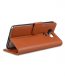 Premium Leather Case for LG G6 - Wallet Book Clear Type Stand (Brown)