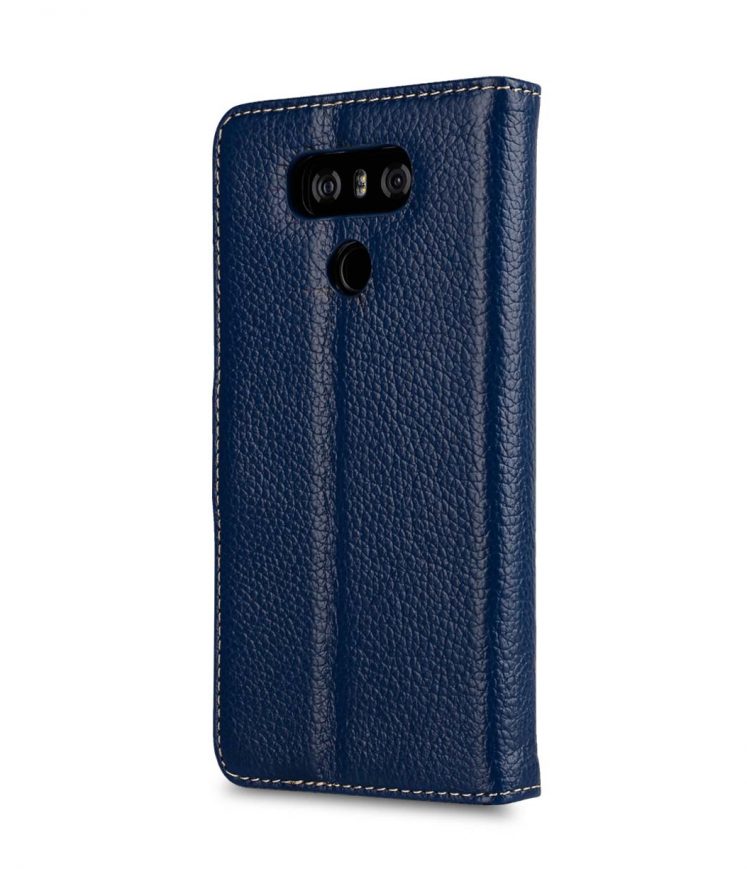 Premium Leather Case for LG G6 - Wallet Book Clear Type Stand (Dark Blue LC)