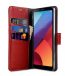 Premium Leather Case for LG G6 - Wallet Book Clear Type Stand (Red LC)