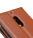 Premium Leather Case for Nokia 6 - Wallet Book Clear Type Stand (Brown CH)