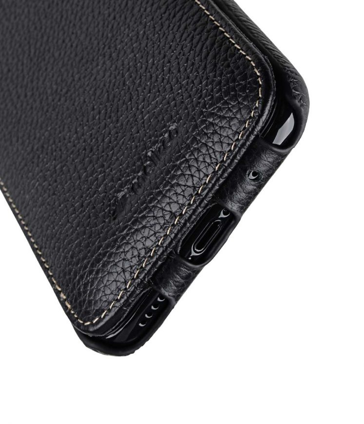 Melkco Jacka Series Lai Chee Pattern Premium Leather Jacka Type Case for Apple iPhone X - ( Black LC )