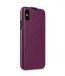 Melkco Jacka Series Lai Chee Pattern Premium Leather Jacka Type Case for Apple iPhone X - ( Purple LC )