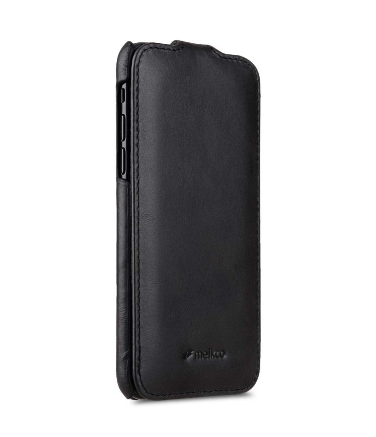 Premium Leather Case for Apple iPhone X - Jacka Type (Vintage Black CH)