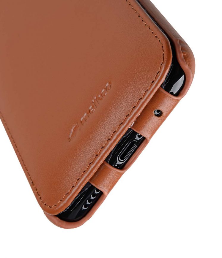 Premium Leather Case for Apple iPhone X - Jacka Type (Brown CH)