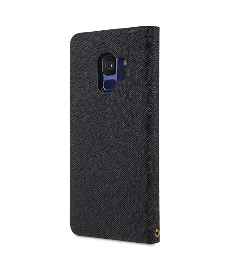Fashion Cocktail Series Cross Pattern Premium Leather Slim Flip Type Case for Samsung Galaxy S9 - Black Cross Pattern