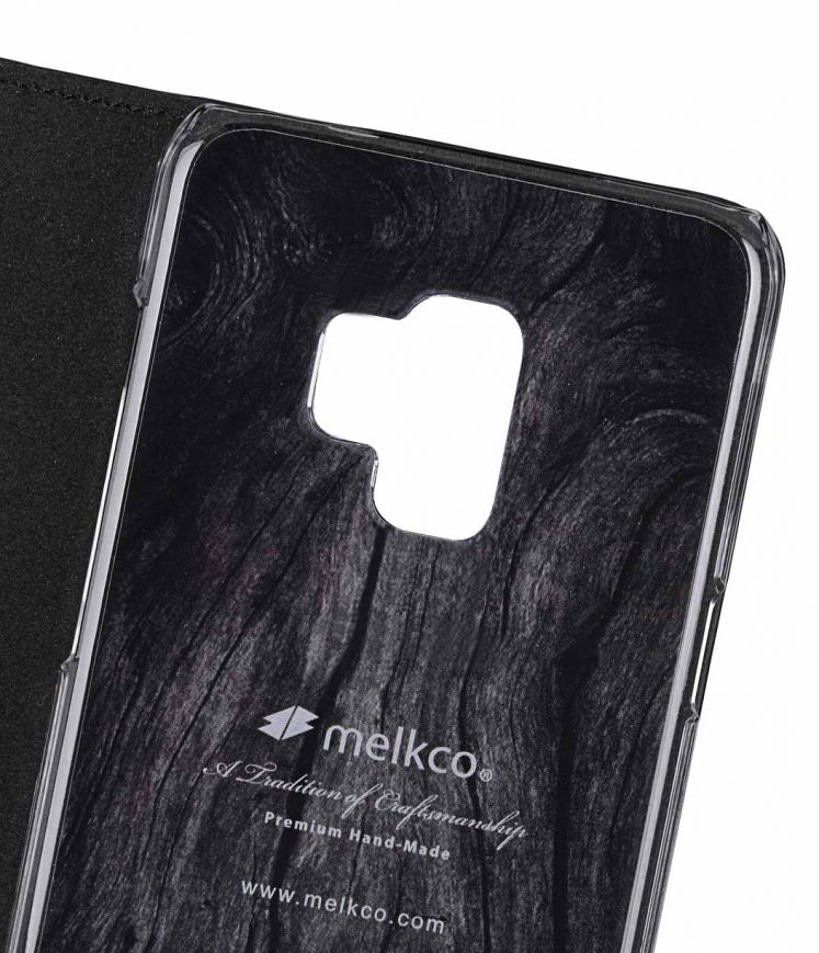Fashion Cocktail Series Cross Pattern Premium Leather Slim Flip Type Case for Samsung Galaxy S9 - Black Cross Pattern