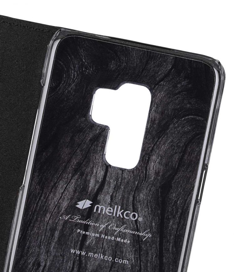 Fashion Cocktail Series Cross Pattern Premium Leather Slim Flip Type Case for Samsung Galaxy S9 Plus - Black Cross Pattern