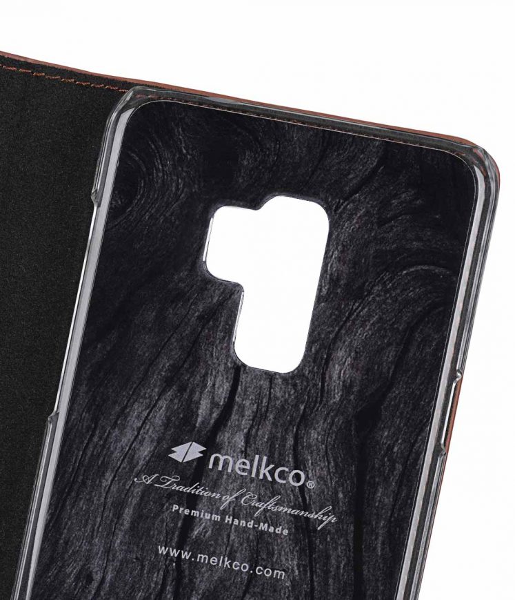 Melkco Fashion Cocktail Series Premium Leather Slim Flip Type Case for Samsung Galaxy S9+ - ( Orange Brown )