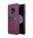 Melkco Back Snap Series Lai Chee Pattern Premium Leather Card Slot Back Cover V2 Case for Samsung Galaxy S9 - ( Purple LC )