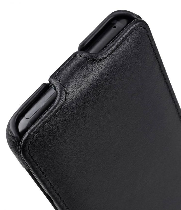 Melkco Premium Cow Leather Flip Down Vertical with Buckle Closure and Handmade for Samsung Galaxy S9 Case - Jacka Type ( Black )
