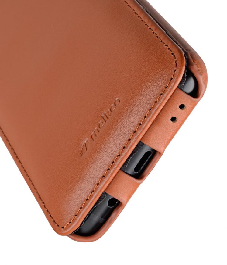 Melkco Premium Cow Leather Flip Down Vertical with Buckle Closure and Handmade for Samsung Galaxy S9 Case - Jacka Type ( Brown )