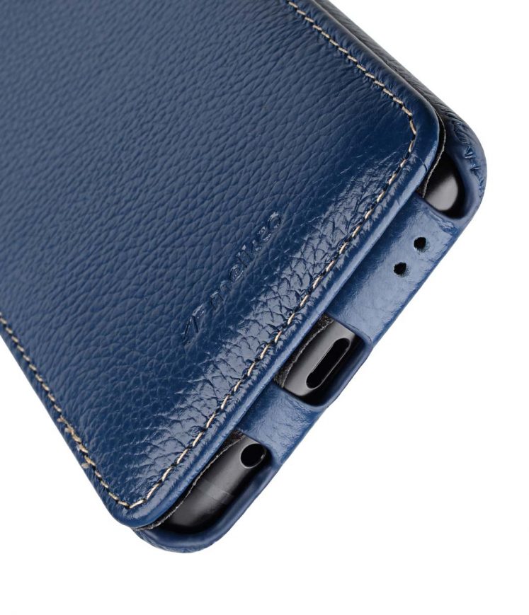 Melkco Premium Cow Leather Flip Down Vertical with Buckle Closure and Handmade for Samsung Galaxy S9 Case - Jacka Type ( Dark Blue LC )