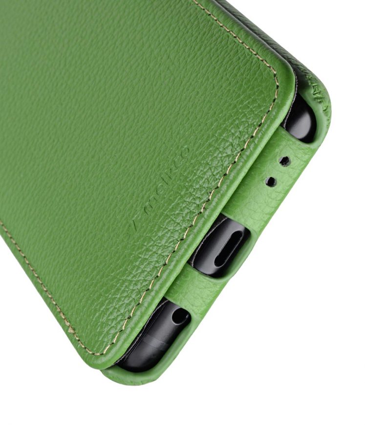 Melkco Premium Cow Leather Flip Down Vertical with Buckle Closure and Handmade for Samsung Galaxy S9 Case - Jacka Type ( Green LC )
