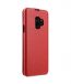 Melkco Premium Cow Leather Flip Down Vertical with Buckle Closure and Handmade for Samsung Galaxy S9 Case - Jacka Type ( Red LC )