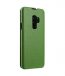 Melkco Premium Cow Leather Flip Down Vertical with Buckle Closure and Handmade for Samsung Galaxy S9+ Case - Jacka Type ( Green LC )