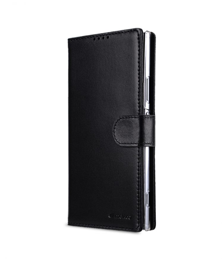Melkco Wallet Book Series Premium Leather Wallet Book Clear Type Stand Case for Sony Xperia XA2 Ultra - ( Black )
