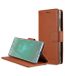 Melkco Premium Cow Leather Flip Folio Wallet Cover with Kickstand, Magnetic Closure, Card Slot, Side Pocket and Handmade for Sony Xperia XZ2 Compact - Wallet Book Clear Type Stand
