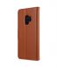 Melkco Premium Cow Leather Flip Folio Wallet Cover with Kickstand, Magnetic Closure, Card Slot, Side Pocket and Handmade for Samsung Galaxy S9 Case - ( Brown )