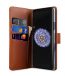 Melkco Premium Cow Leather Flip Folio Wallet Cover with Kickstand, Magnetic Closure, Card Slot, Side Pocket and Handmade for Samsung Galaxy S9+ Case - ( Brown )