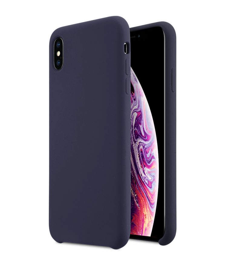 Melkco Aqua Silicone Case for Apple iPhone XS Max (6.5") - ( Dark Blue )