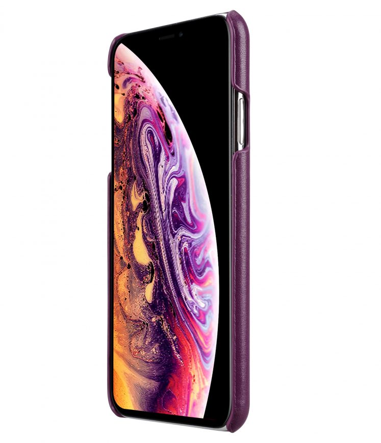 Melkco Premium Leather Card Slot Back Cover V2 for Apple iPhone XS Max (6.5") - ( Purple )