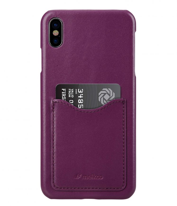 Melkco Premium Leather Card Slot Back Cover V2 for Apple iPhone XS Max (6.5") - ( Purple )