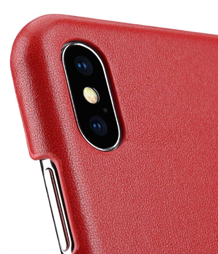 Melkco Premium Leather Card Slot Back Cover V2 for Apple iPhone XS Max (6.5") - ( Red )