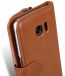 Premium Genuine Leather Wallets Book with Coin Case For Samsung Galaxy S7 Edge(5.7") - Brown Wax